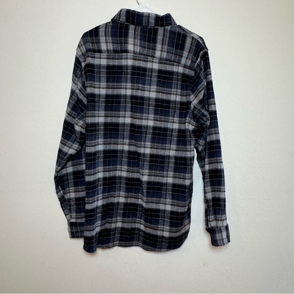 Lee Flannel Shirt Mens Large Blue Grey Plaid Regular Fit Heavy Button Up Outdoor - Picture 5 of 5